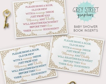 Baby Shower Book Poem Insert, Storybook Once Upon a Time Baby Shower