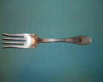 One (1), Solid Nickel Silver, 8 1/2" Medium Cold Meat Fork, from International Silver, in the INS 237 Pattern