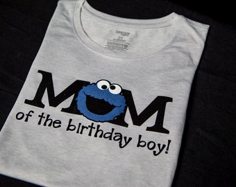 Cookie Monster Birthday Shirt Sesame Street Birthday Shirt for Mom Cookie Monster Birthday Boy Cookie Monster Birthday Girl Mom Shirt