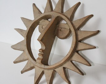 David Gil! Mid-Century, Bennington Potters, Vintage c.1970s, Unglazed Pottery, Sun, Wonderful, Signed