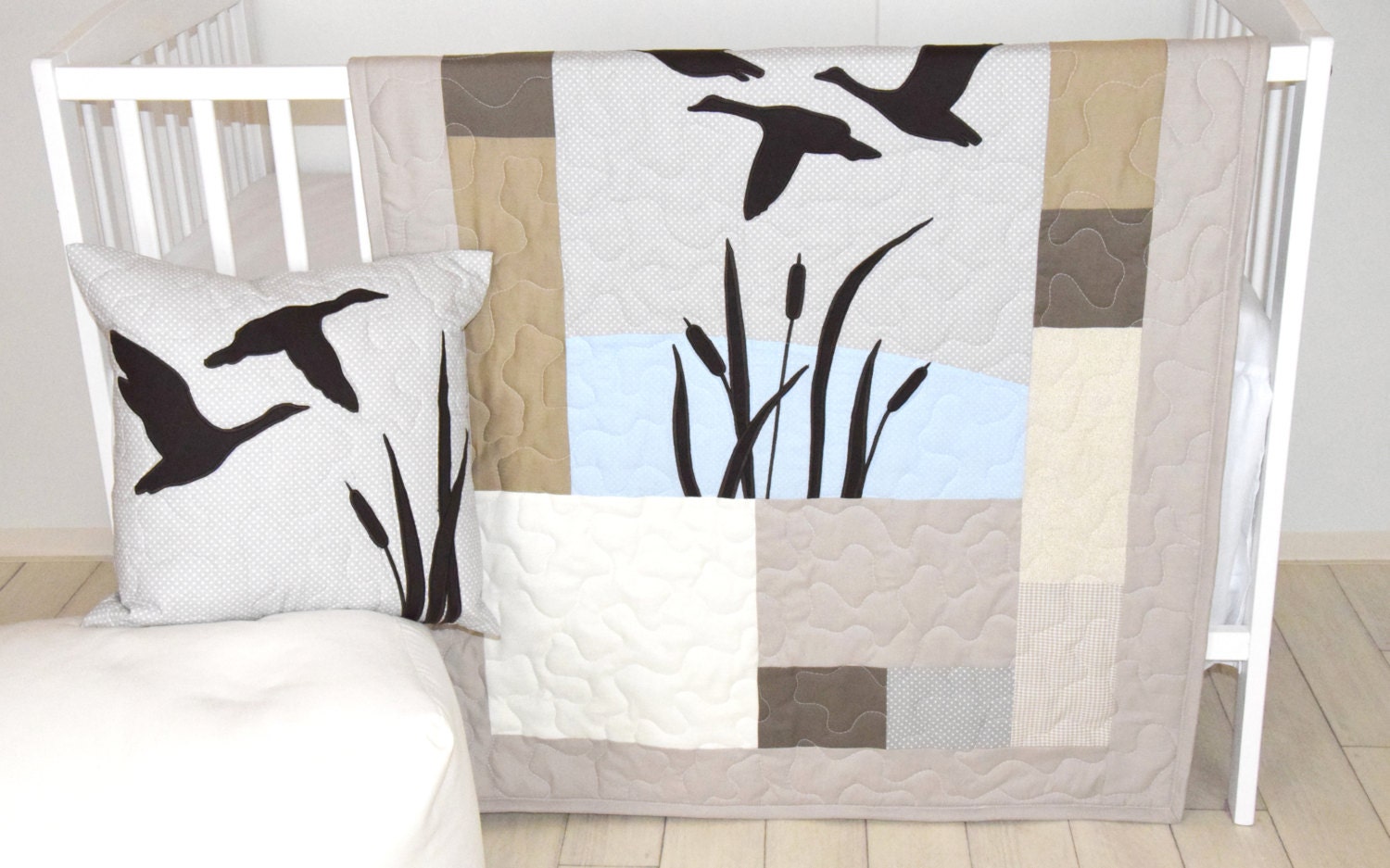 Duck Ba Quilt Hunting Theme Crib Bedding Hunter Nursery in Baby Boy Hunting Bedding