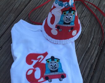 Thomas the Train birthday shirt and hat