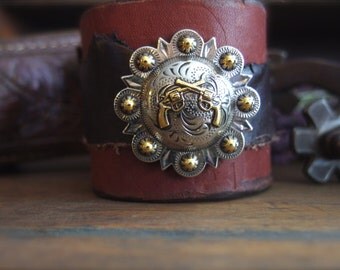 Leather Cuff, Western Bracelet, Cowgirl Cuff, Cowboy Cuff, Western Jewelry *RUFFSTOCK*