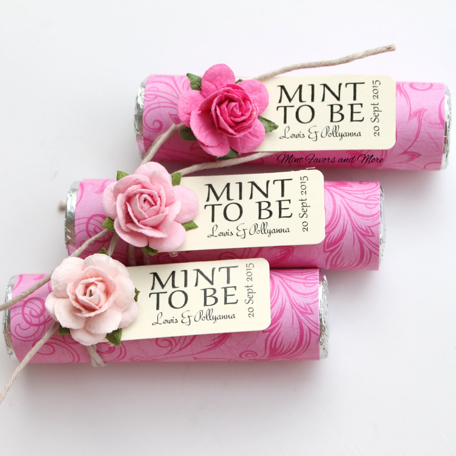 Mint wedding Favors Set of 24 mint rolls by BabyEssentialsByMel