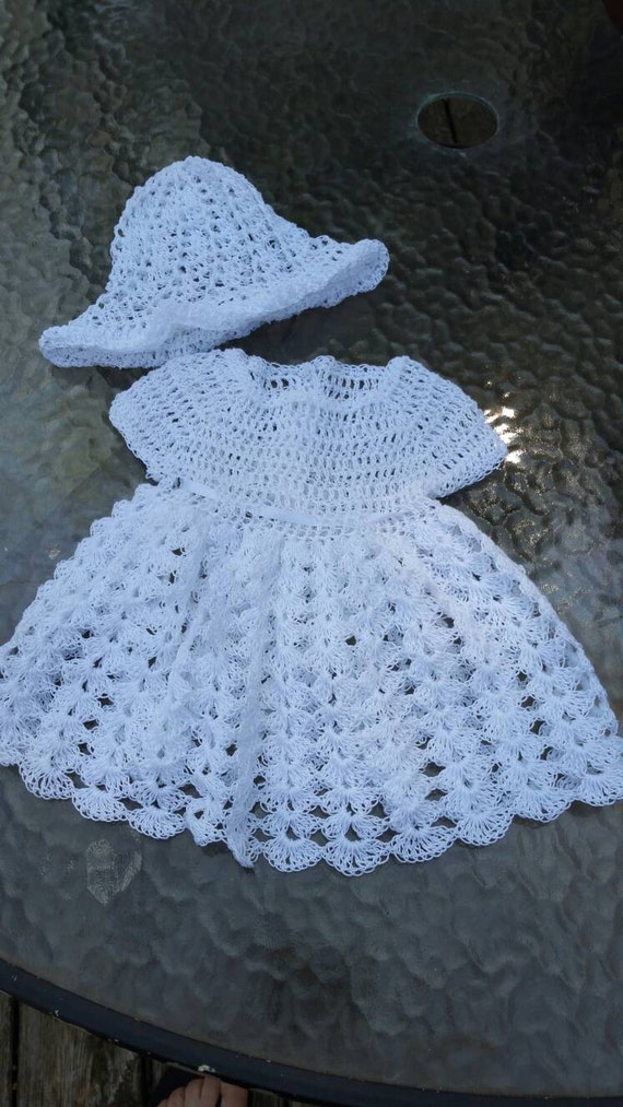 Items similar to Newborn Baby Girl Dress and Hat on Etsy