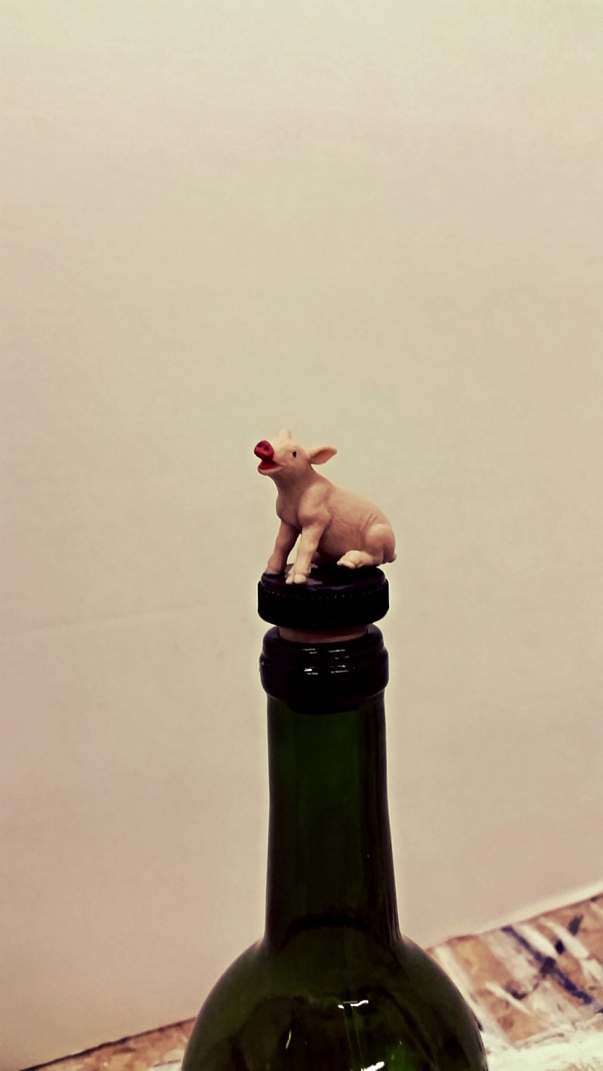 Pig Wine Stopper Farm Wine Stopper Piglet by