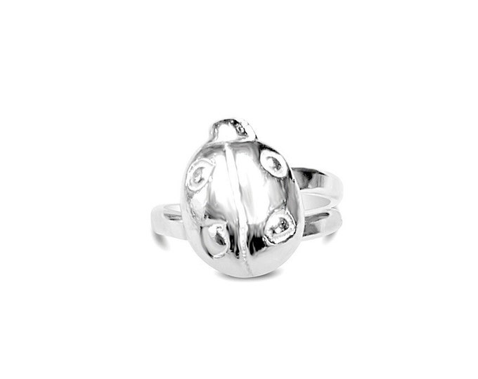Sterling Silver Adjustable Ladybird Ring