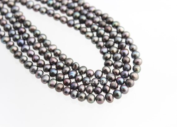 14.17 Fresh Water Pearls Rice Pearl Beads Grey by madameperlina