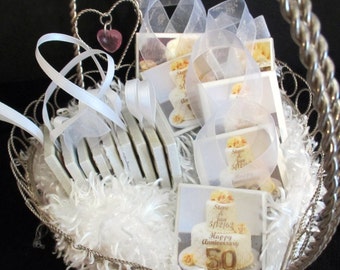 50th Anniversary Favors, Napkin Rings, Ornament Great Guest Gift