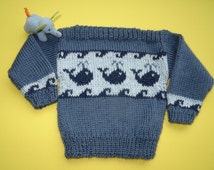 Unique knit whale pattern related items Etsy