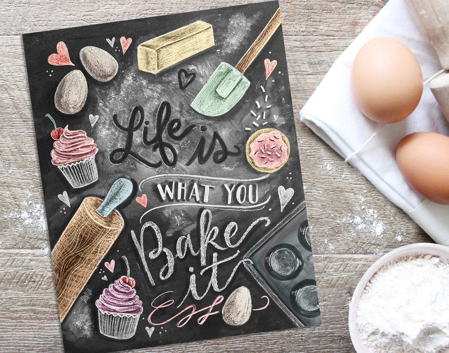 Kitchen Decor Kitchen Chalkboard Art Gift for the Baker