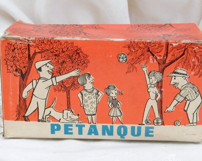 2 Vintage French Mid Century Petanque Boules with the Original Box / Retro Vintage Home Interior / Mediterranean / Francophile Gift / France 2 Vintage French Mid Century Petanque Boules with the Original Box / Retro Vintage Home Interior / Mediterranean / Francophile Gift / France