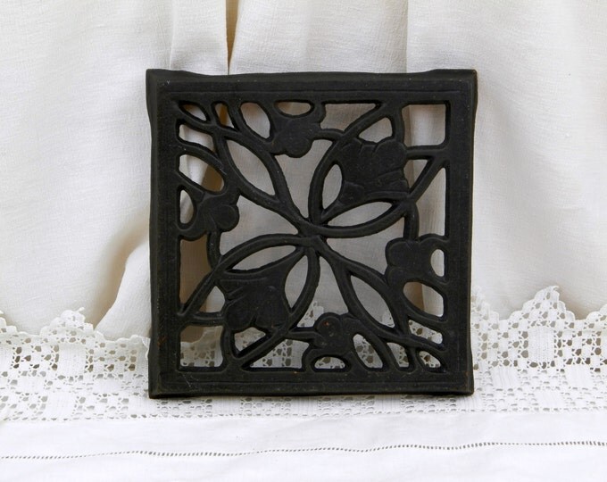 Large Antique French Cast Iron Square Trivet / Hot Plate / Heat Mat / Cottage Kitchenware / French Country Decor / Kitchenalia / Plant Stand Large Antique French Cast Iron Square Trivet / Hot Plate / Heat Mat / Cottage Kitchenware / French Country Decor / Kitchenalia / Plant Stand