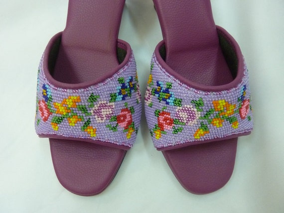 Size 8 or 39 Peranakan Nyonya Open Toe Beaded by 