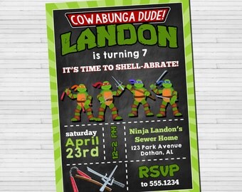 Ninja Turtles Invitation | Ninja Turtles Birthday Invitation | Ninja Turtles Birthday | Ninja Turtle Digital Invitation