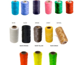 10M) ARTIFICIAL SINEW - Waxed POLYESTeR Cord, Dream Catcher Cord / webbing string, Colored or NEON Colors, macrame cord, Braiding Cord