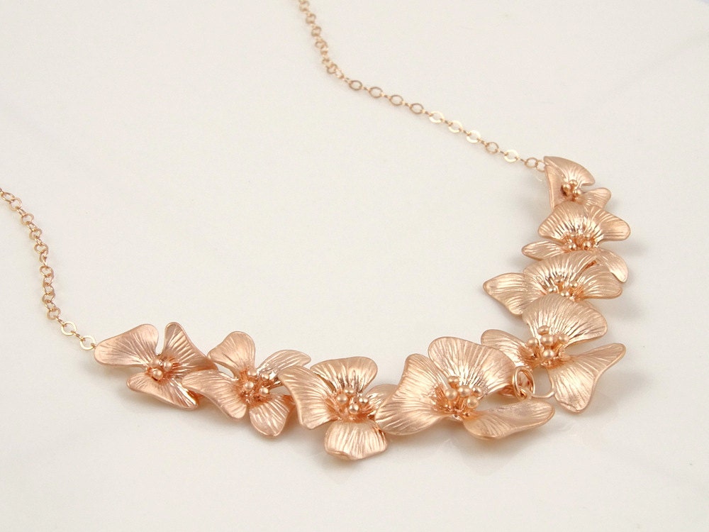 Rose Gold Statement Necklace Rose Gold Delicate Necklace Gift