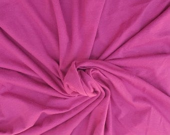 Raspberry Organic Cotton Spandex Fabric Eco Friendly Jersey Knit By Yard 4/16