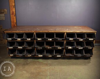 Vintage Industrial 27 Drawer Hardware Store Storage Cabinet