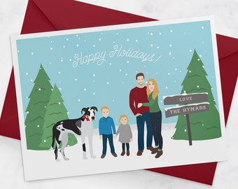 Family Holiday Card Holiday Card with Family by MissDesignBerryInc