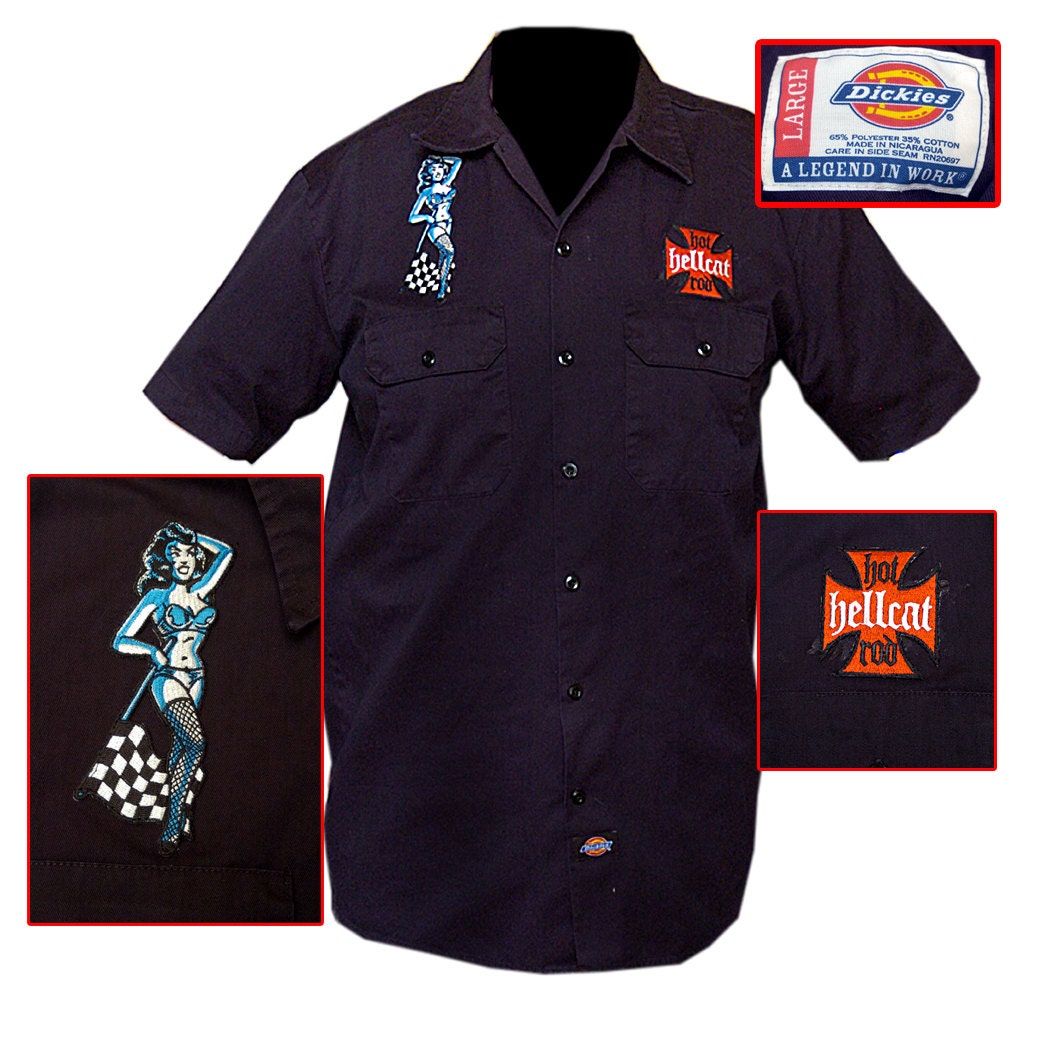 Old School Dickies Work Shirt / Mechanics Shirt / Rockabilly