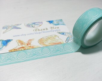 Green Washi / Masking Tape - 15mm X 5M