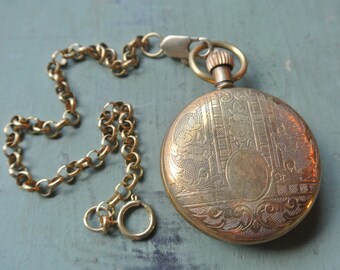 Mechanical Pocket Watch with Fob, Brass Winding Watch, Eclectic Steampunk, Great Unisex Gift, Great Quality, Nice Weight,Classic Time piece!