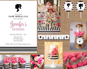BARBIE // Birthday + Baby + Bridal Shower + Bachelorette Invitation // Full Service Printing + Coordinating Items