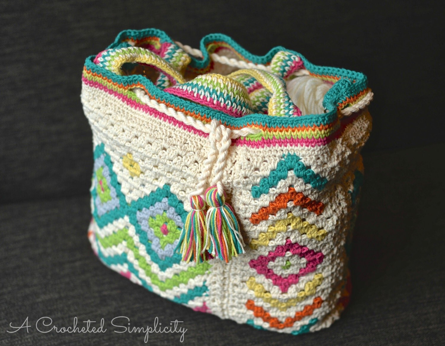 Crochet Pattern: Boho Chic Mosaic Tote Bag