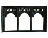 Mogulinterior Archway Carved Teak Arch // Hand Carved 3 Arch Rustic India Mehrab