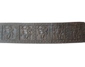 Indian Vintage Vastu Decor Headboard Five Nritya Ganesha Carved Wall Panel