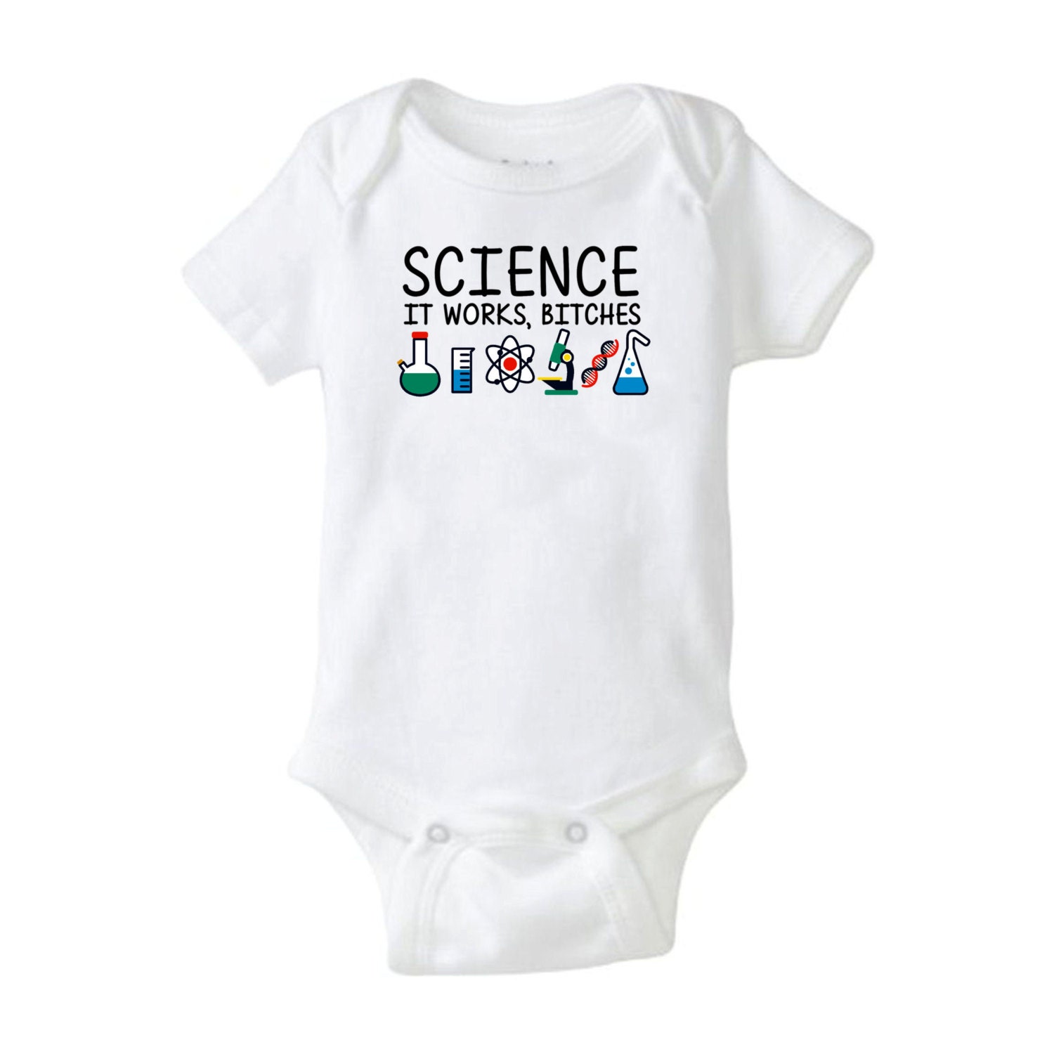 Science Baby Onesie It Works Bitches Cool Baby Shower Gift
