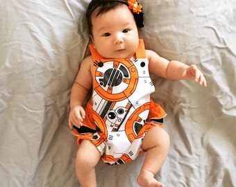 bb8 infant, toddler, childs, romper, jumper, ruffles, girls, halloween, costume, birthday,