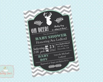 Oh Deer Baby Boy Shower invitations
