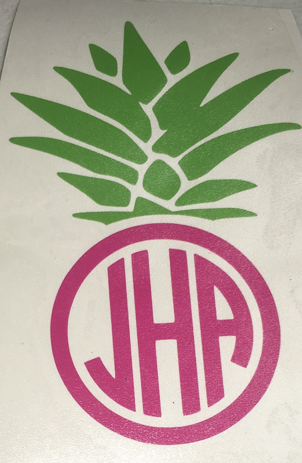 Pineapple Monogram DECAL for Yeti Tumbler Cups Ice Chest