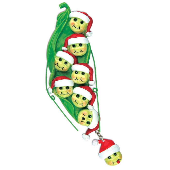 8 family peas in a pod personalized christmas ornament 8 family peas in a pod personalized christmas ornament