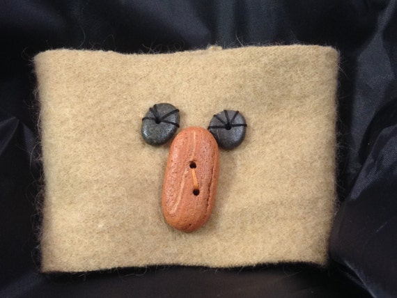 This tan felted wool with Lake Michigan by UpcycleDesignsByDana