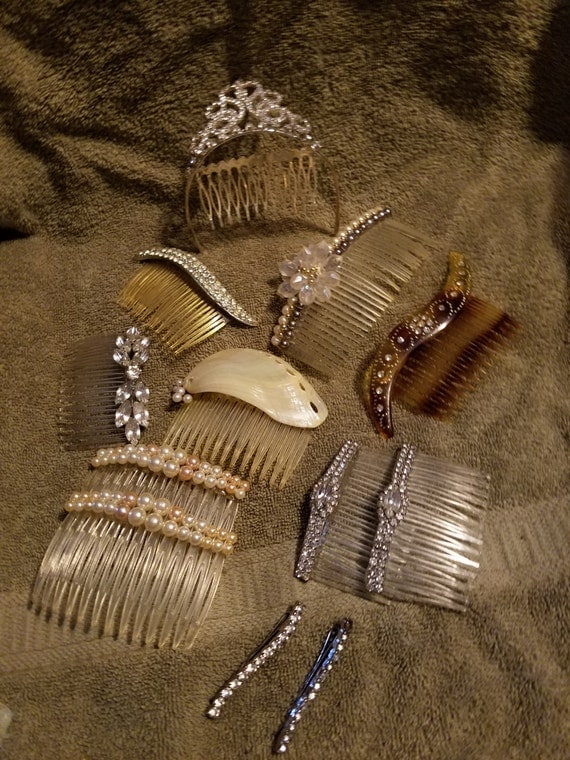 Vintage Set of 12 Hair Accessories by VintageBarnYard on Etsy