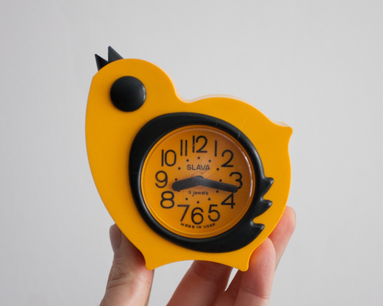 Childrens Alarm Clock Yellow Chicken Desk by TheThingsThatWere