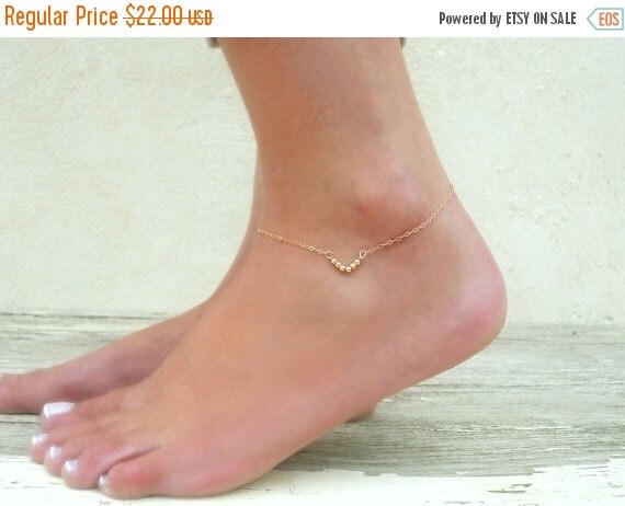 VACATION MODE SALE Triangle Anklet Gold Or Silver by annikabella