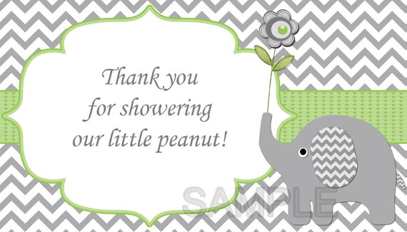 Thank You for Showering Our Little Peanut Insert for Elephant