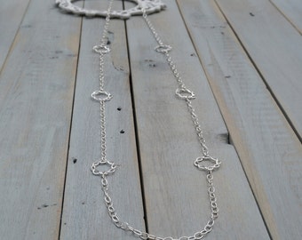Long Sterling Silver Necklace / Filigree Necklace / Long Necklace / Silver Filigree / Sterling Silver Filigree