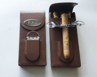 Valentine's gift- Personalized Cigar Case & Cigar Cutter Custom engraved Cigar Case /Cutter , Magnetic Open/Close -Gift for him ,for men