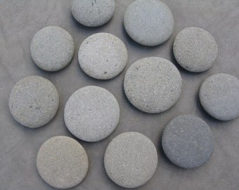 12 large round stones 3.25" to 4.25" Smooth, Flat, Round,Beach Stones, Painting Stones,Wedding Stones, Wedding Decor
