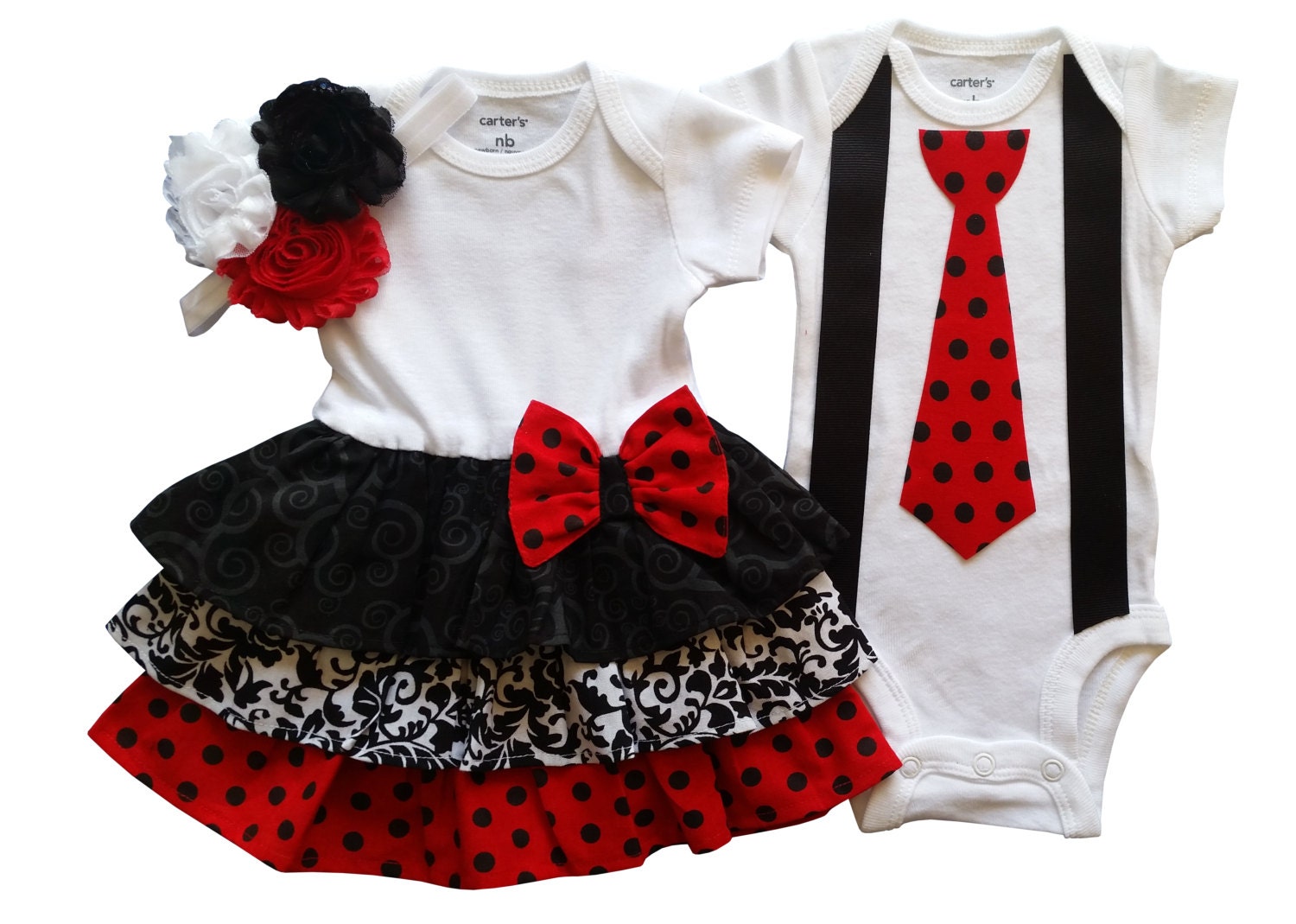 Boy Girl Twin Outfits Scarlett and Scott 3pc Set