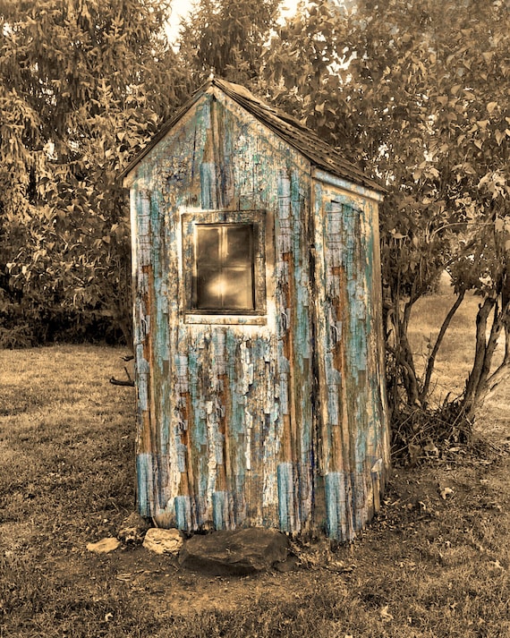 Rustic Vintage Outhouse Bathroom Wall Art by LittlePiePhotoArt