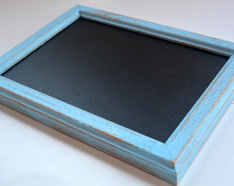 Light Blue Distressed Framed Chalkboard, Chalk Board, Hand Painted Chalkboard, Office Decor, Home Decor, Decorations, Gift, Kids Room