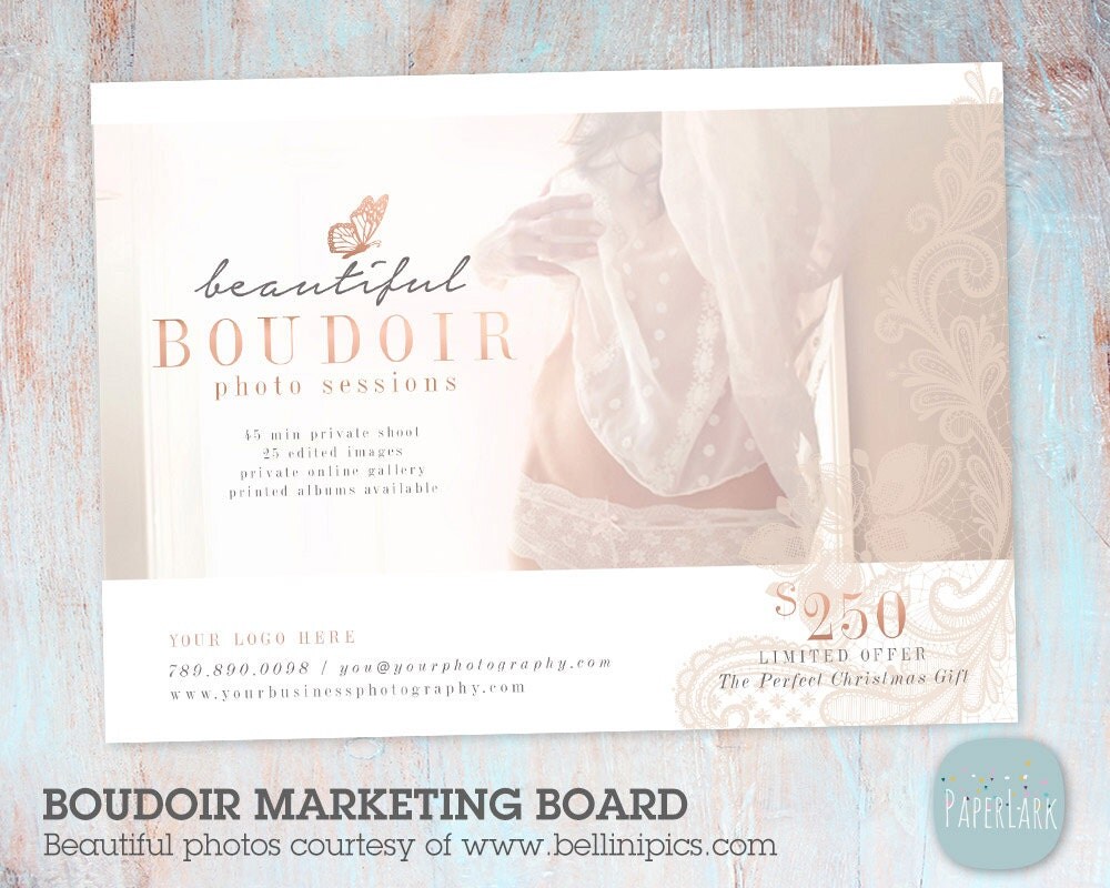 Boudoir Photography Marketing Board Mini By Paperlarkdesigns Boudoir Photography Marketing Templates