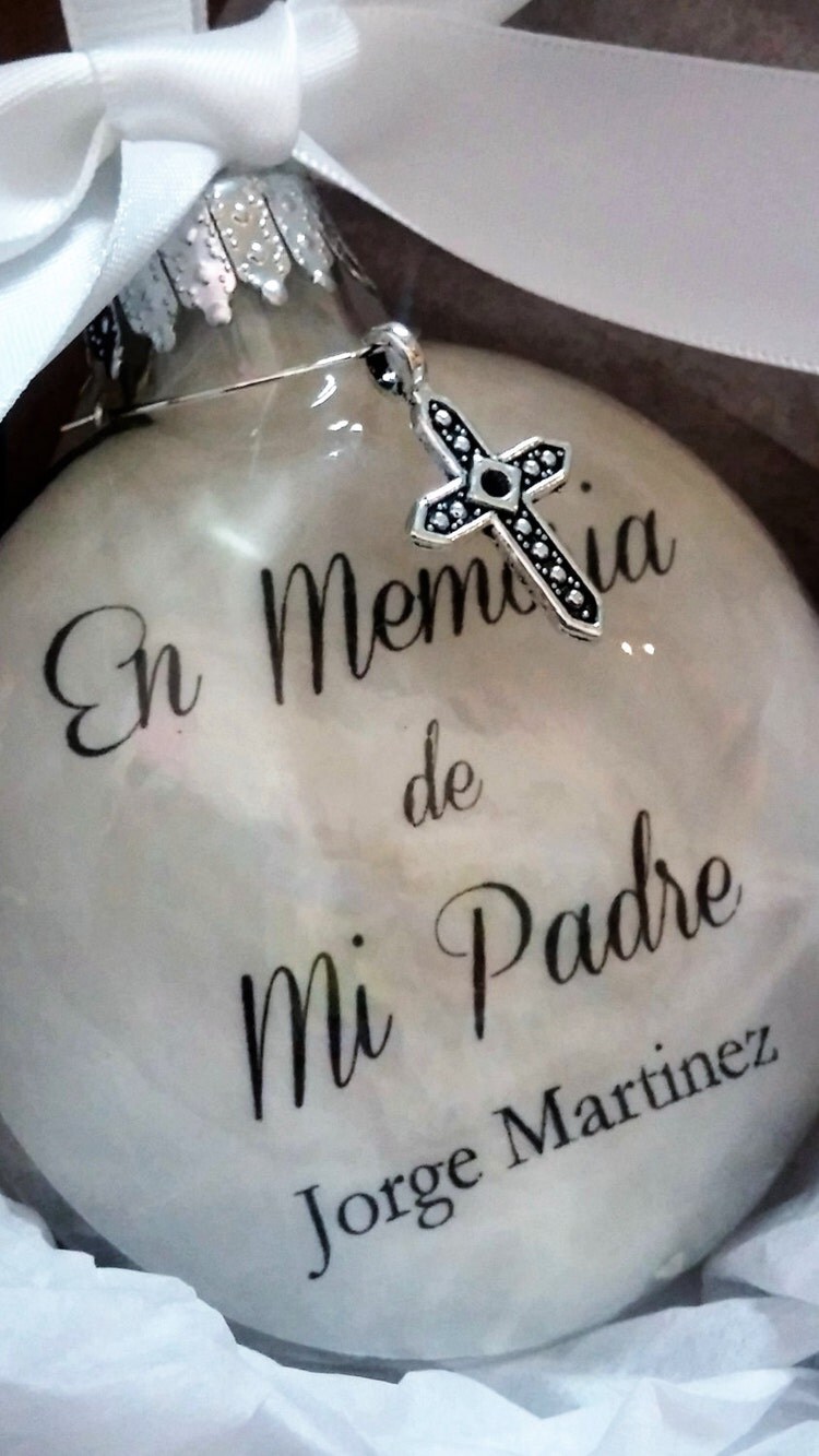 Father Memorial Ornament in Spanish En by ShopCreativeCanvas