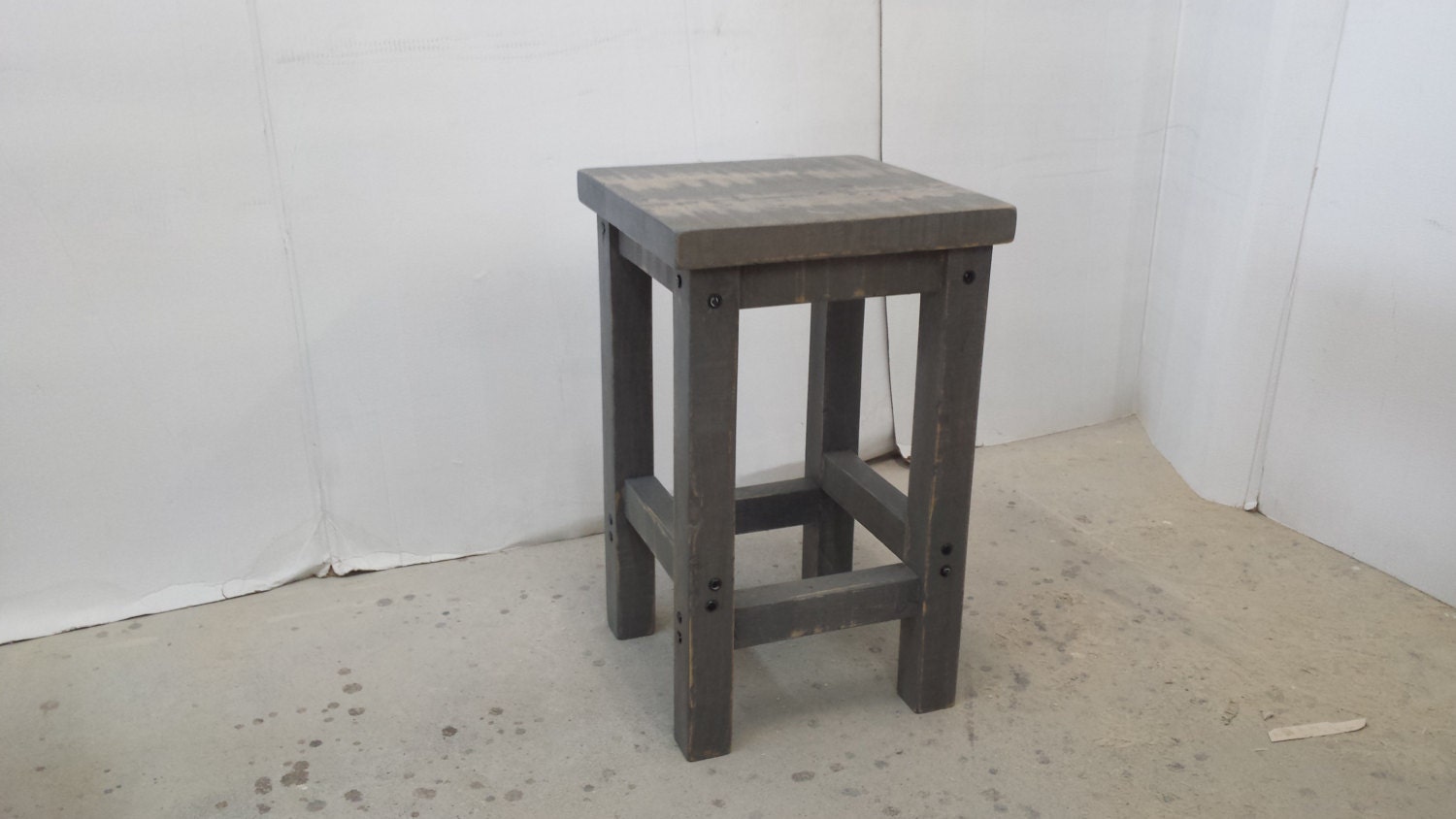 Rustic Wood Stool \/ Bar Stools \/ Kitchen Island Stool